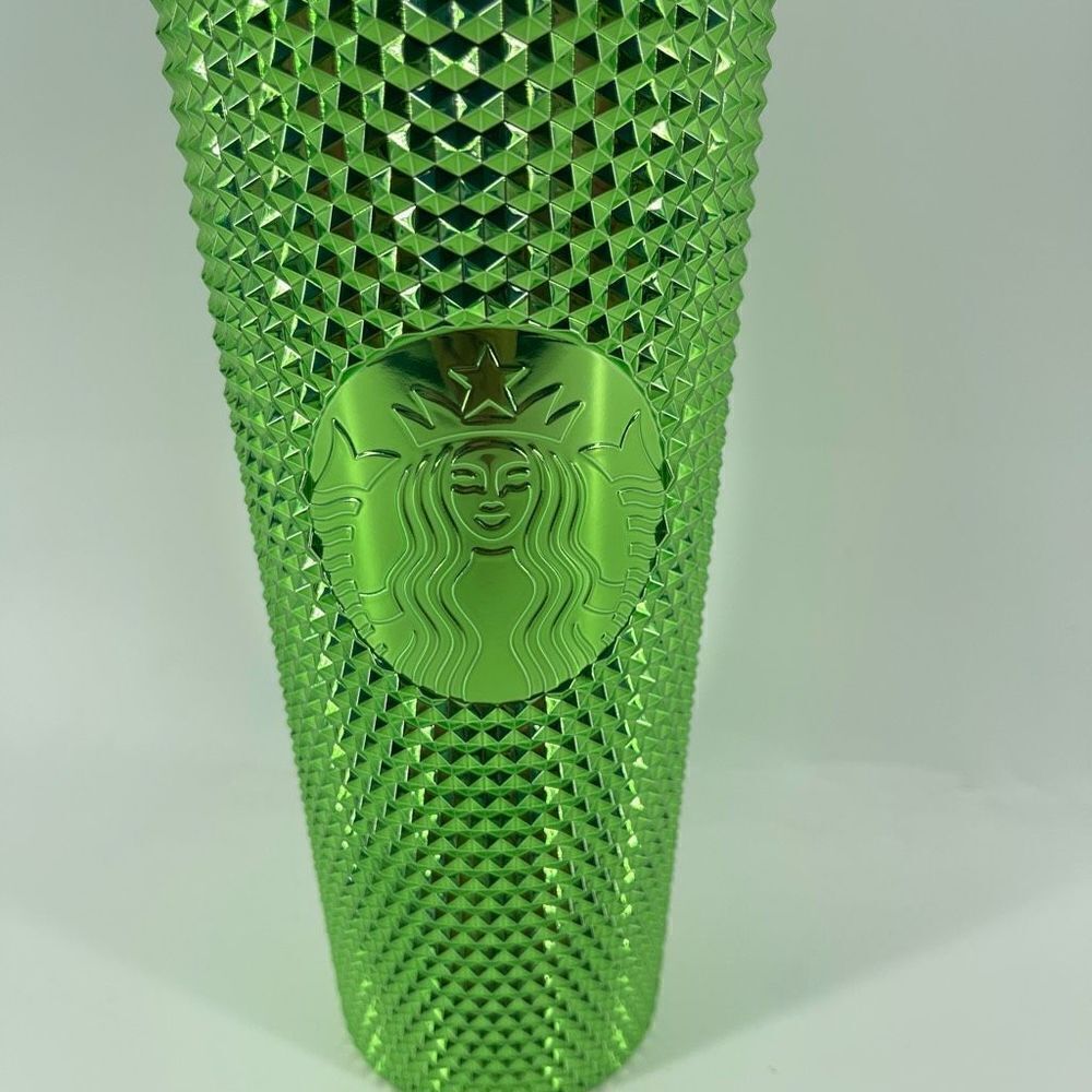 Starbucks 2023 Metallic Emerald Green Studded 24 OZ Tumbler Cup New - Picture 2 of 9